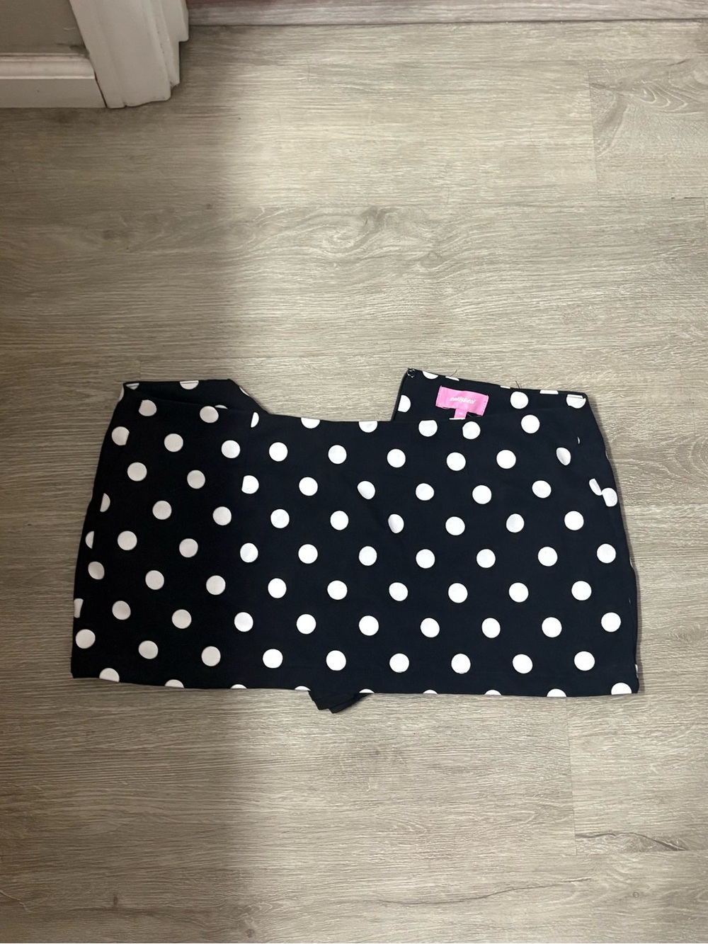 Edikted Black Skort with White Polka Dots